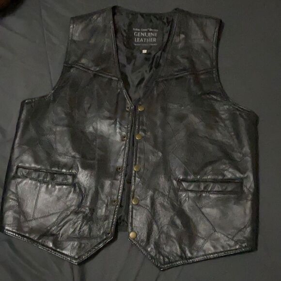Vintage Navarre Italian Stone Leather Vest